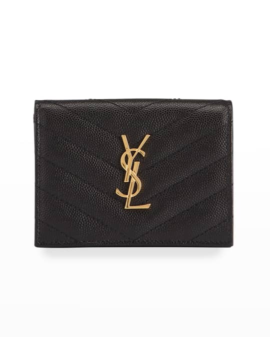 Saint Laurent YSL Monogram Flap Leather Card Case | Neiman Marcus