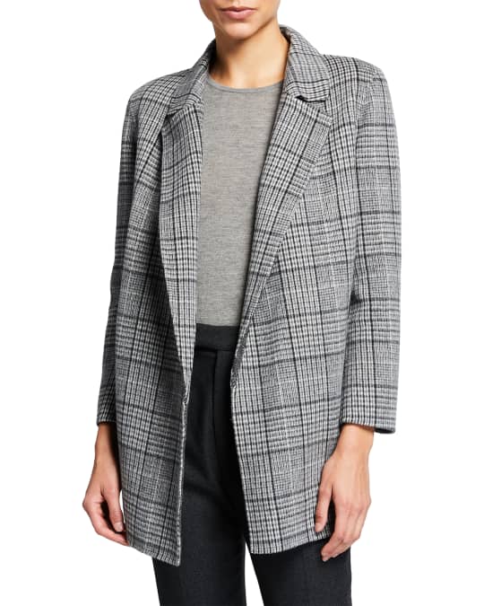 Theory Clairene N Check Wool-Cashmere Coat | Neiman Marcus