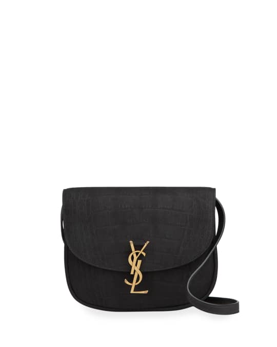 Saint Laurent Kaia Medium MockCroc Nubuck Crossbody Bag Neiman Marcus