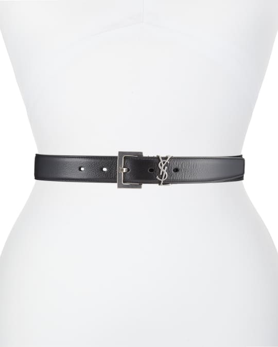 Saint Laurent YSL Cintura Box Leather Belt | Neiman Marcus