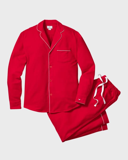 Petite Plume Men s Classic Flannel Pajama Set Red Neiman Marcus