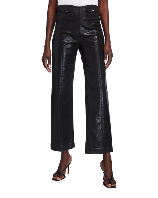 Veronica Beard Jeans Brinley High-Rise Coated Denim Jeans | Neiman Marcus