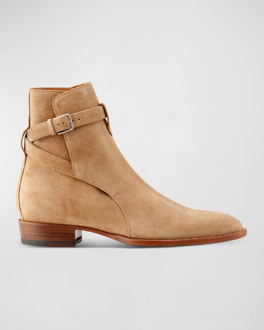 Saint laurent suede jodhpur boots top