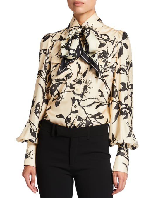 Zimmermann Ladybeetle Scarf-Tie Shirt | Neiman Marcus