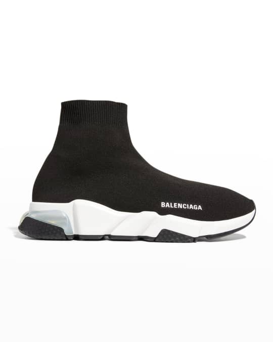 Balenciaga Men's Clear Sole Speed Sock-Knit Sneakers | Neiman Marcus