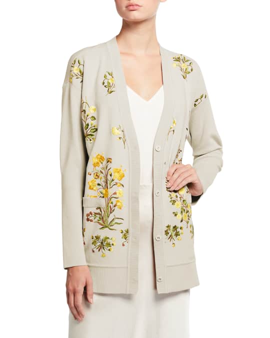 Giambattista Valli Floral Embroidered Knit Cardigan | Neiman