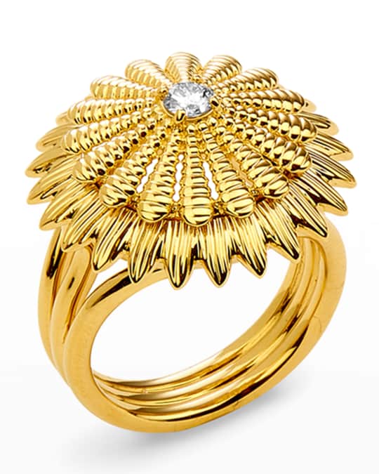 Syna 18k Yellow Gold Diamond Flower Ring, Size 7 Neiman Marcus