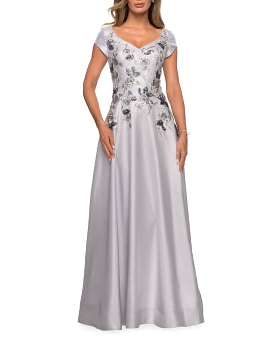 La femme embellished hotsell cap sleeve gown