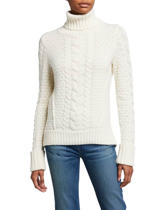 Veronica Beard Sereia Cable-Knit Wool-Blend Sweater | Neiman Marcus