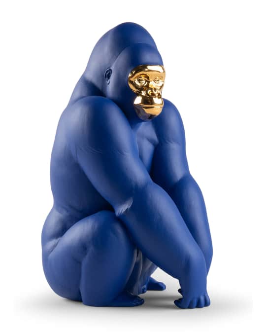 Blue Gold Gorilla Figurine