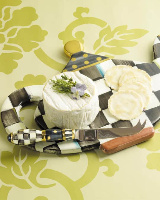 MacKenzie Childs 25th Anniversary Courtly Check Teapot Trivet Neiman