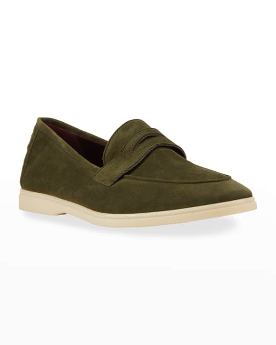 Bougeotte Casual Suede Penny Loafers | Neiman Marcus