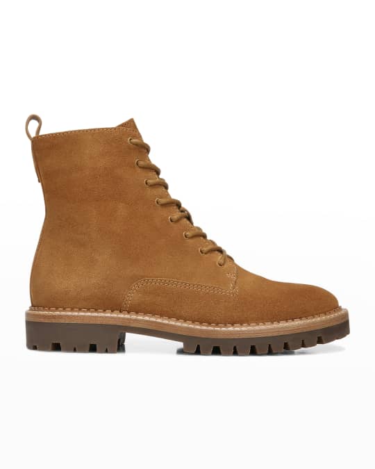 Vince Cabria Suede Water-Repellant Combat Boots | Neiman Marcus