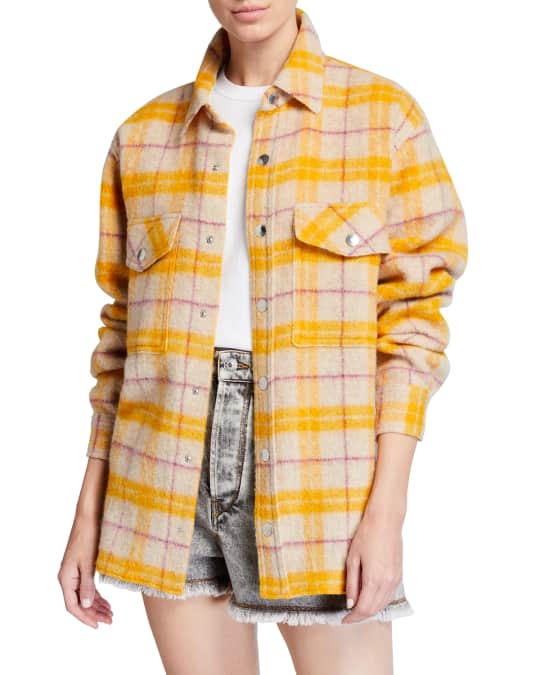 Isabel marant yellow best sale plaid jacket