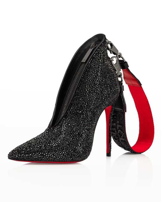 Charm Shimmery Red Sole Pump Shaped Clutch Bag