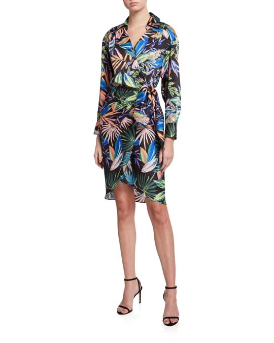 Jordan Tropical Palm Print Shirtdress