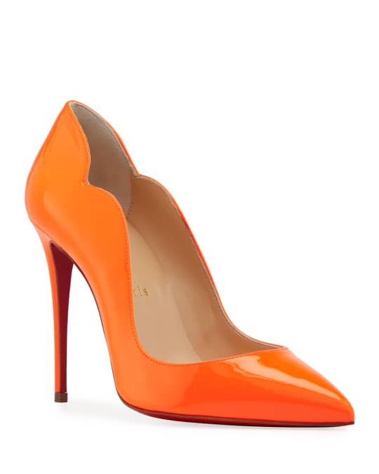 Christian Louboutin Hot Chick 100mm Patent Red Sole Pumps, Orange ...