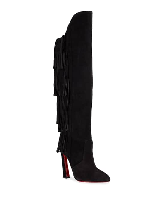 Christian louboutin fringe boots shop