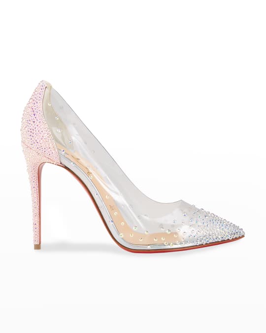 Christian Louboutin Degrastrassita Shimmery Stud Transparent Red