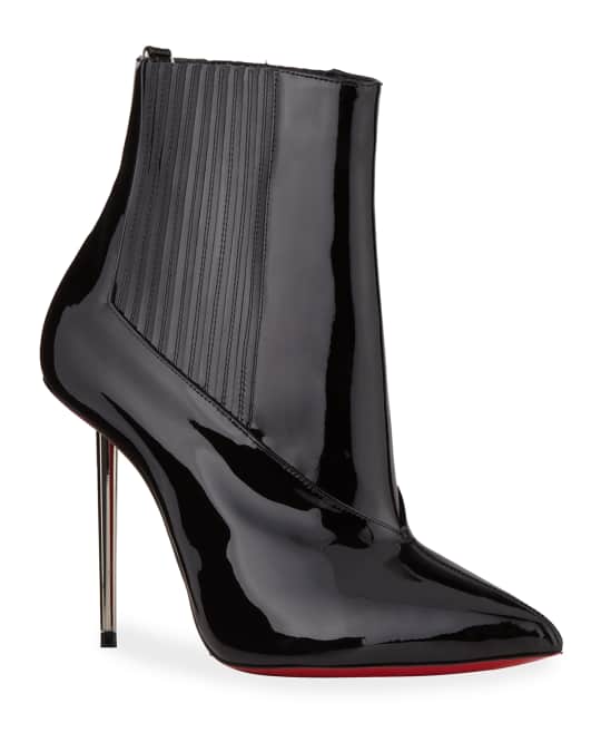 Christian Louboutin Epic 100mm Patent Red Sole Stiletto Booties ...