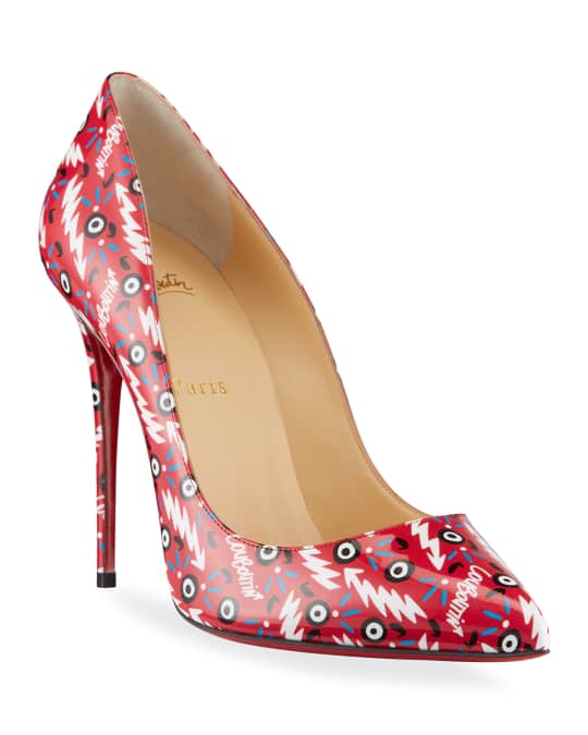 Christian Louboutin Pigalle Follies inzana-Print Patent Leather Red ...