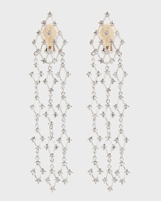 Kenneth Jay Lane Crystal Waterfall Clip Earrings Neiman Marcus