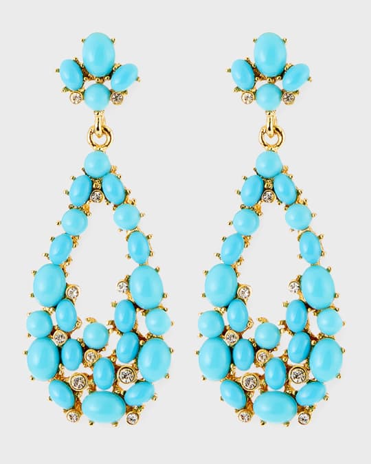 Teardrop Cabochon Earrings, Turquoise