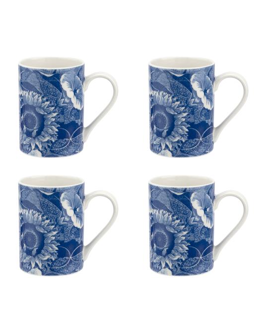Spode Blue Room Sunflower Mugs, Set of 4 | Neiman Marcus