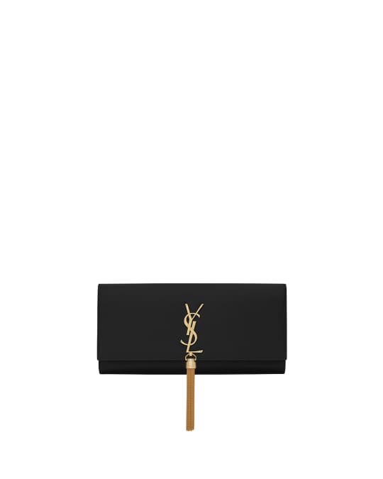 Leather clutch bag Yves Saint Laurent Beige in Leather - 35707378
