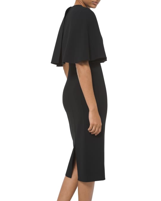 Michael Kors Collection Cape Wool-Blend Sheath Dress | Neiman Marcus