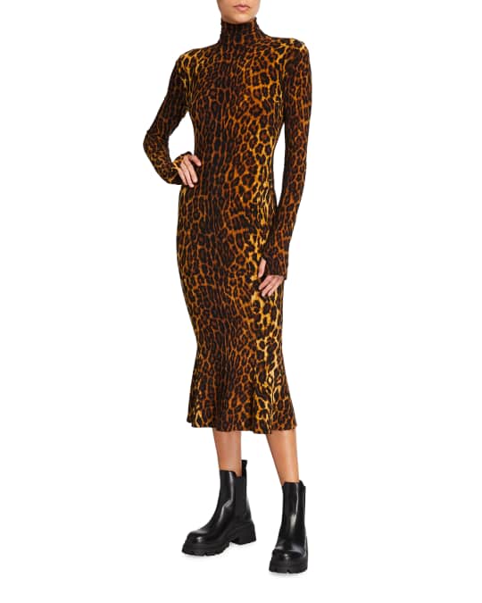 Norma kamali cheap leopard dress