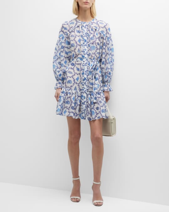Saloni Pixie Floral Print Short Dress Neiman Marcus