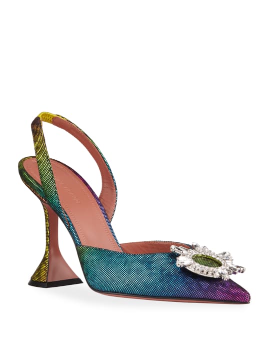 Begum Rainbow Crystal Slingback Pumps