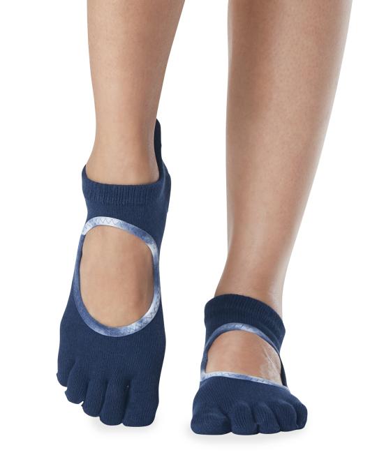 ToeSox Bellarina Contrast Trim Full-Toe Grip Socks | Neiman Marcus