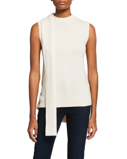 Sleeveless wrap sweater sale