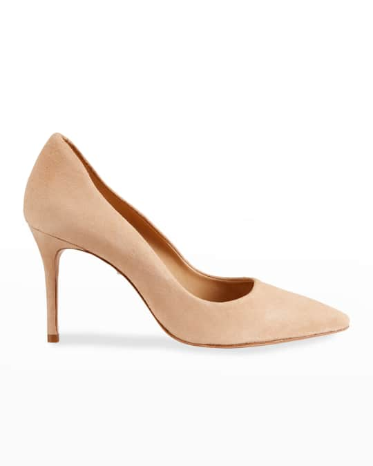 Schutz Analira Scalloped Suede High-Heel Pumps | Neiman Marcus