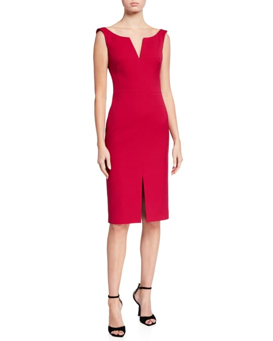 Alexander McQueen Sleeveless Pencil Sheath Dress w Front Slit