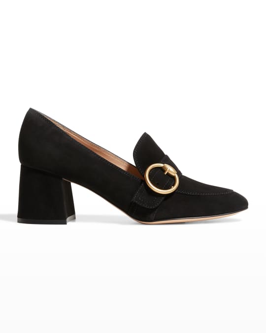 Gianvito Rossi Suede Buckle Loafer Pumps | Neiman Marcus