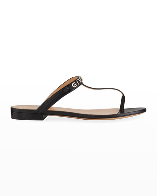 givenchy elba leather flat thong sandals