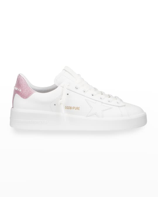 Golden Goose Pure Star Leather Glitter Low-Top Sneakers | Neiman Marcus