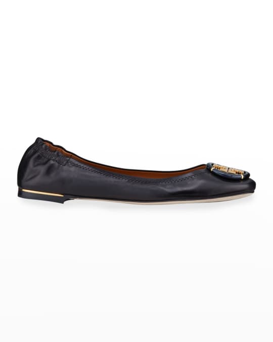 Tory Burch Leather Medallion Ballerina Flats | Neiman Marcus