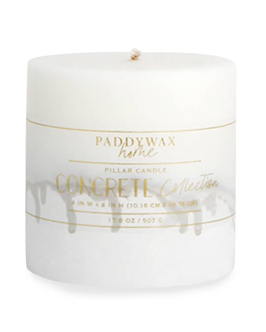 Paddywax Concrete Pillar Candle, 4" x 4" Neiman Marcus
