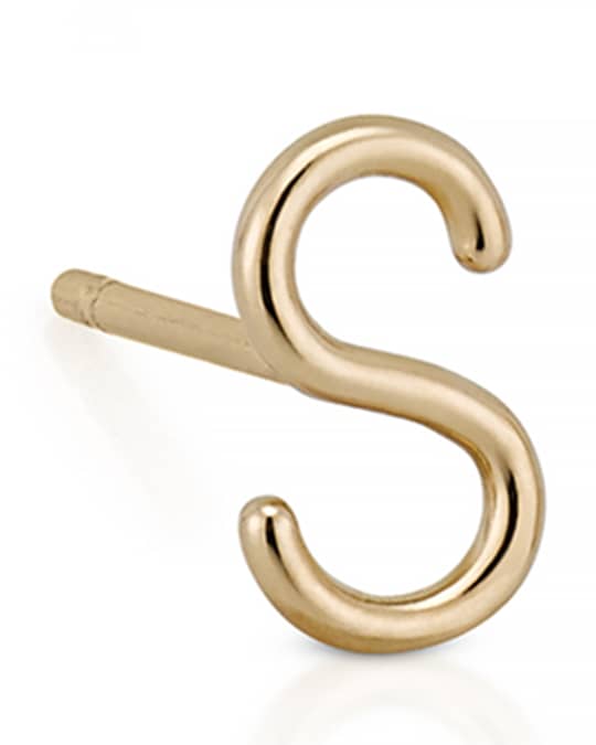 Amelia 14k Gold Initial Single Stud Earring