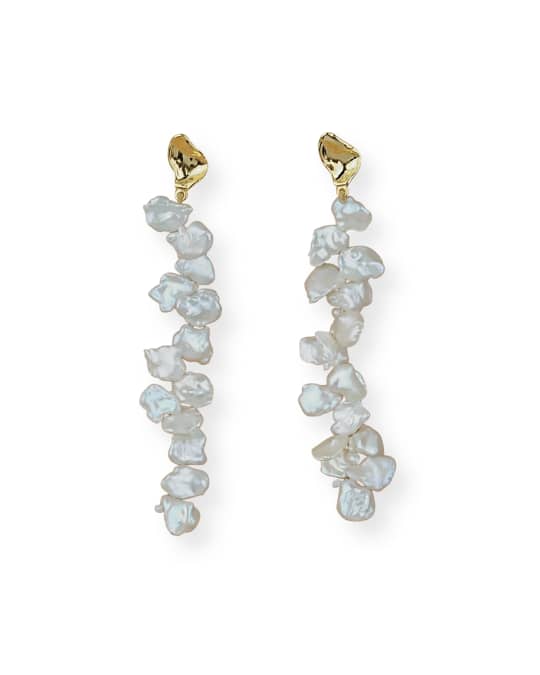 PACHAREE Petite Pearl Petal Earrings Neiman Marcus
