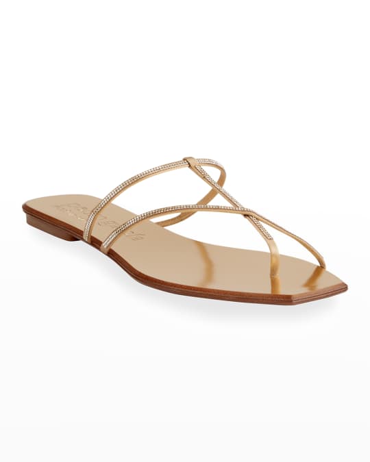 Pedro Garcia Vivian Flat Crystal Thong Sandals Neiman Marcus