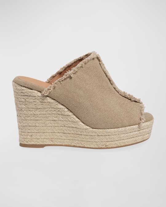 Castaner Fatima Frayed Slide Wedge Espadrilles Neiman Marcus