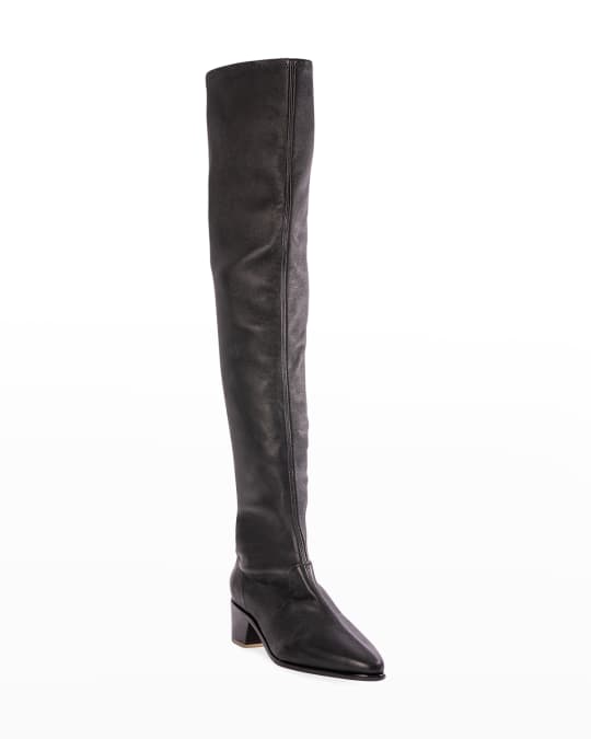 Amy Stretch Leather Thigh High Boots