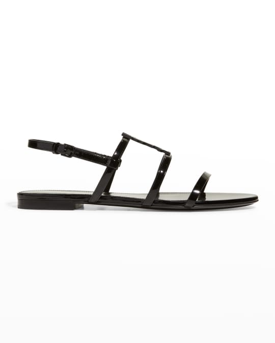 Saint Laurent Cassandra Patent YSL Slingback Sandals | Neiman Marcus