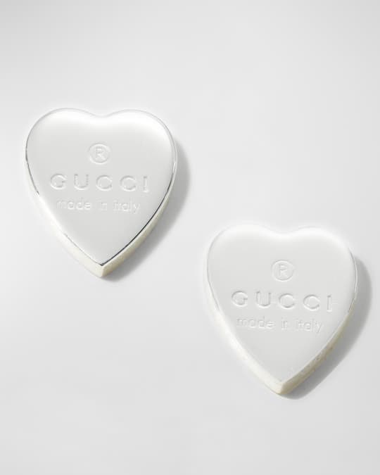 Gucci Engraved Heart Trademark Earrings | Neiman Marcus