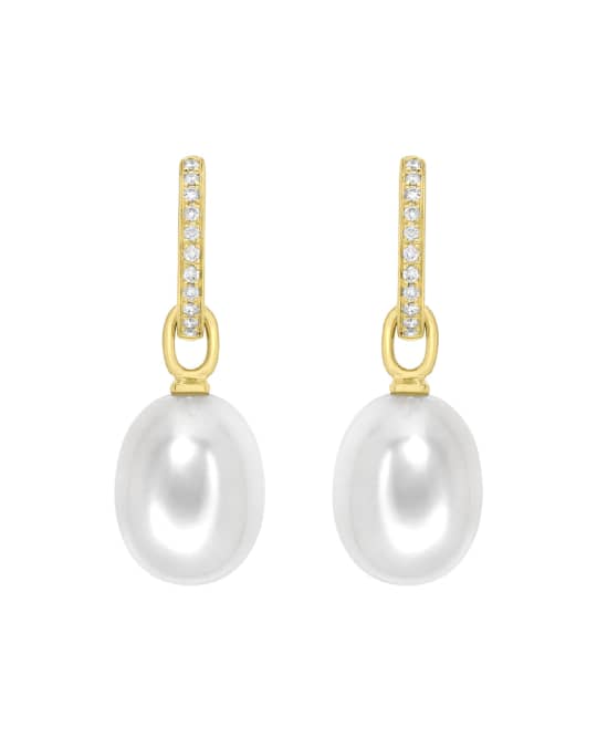 Kiki McDonough Kiki Classics 18k Gold Pearl Diamond Drop Earrings ...